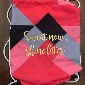 Sweat Now, Shine Later Drawstring Gym Bag Charming Charlie